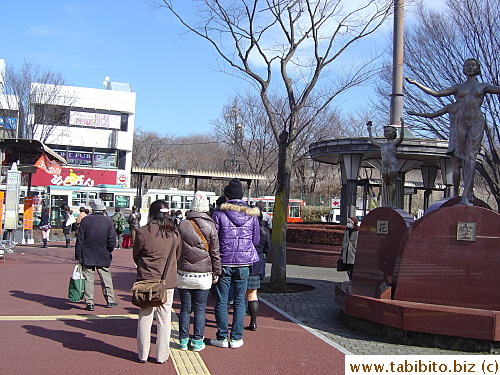 The bus terminal is just outside the station