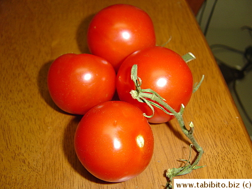 My friend bought a box of vine-attached tomatoes and gave me a few