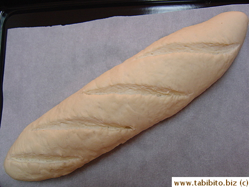 Pre-baked French bread using the recipe in the user's manual