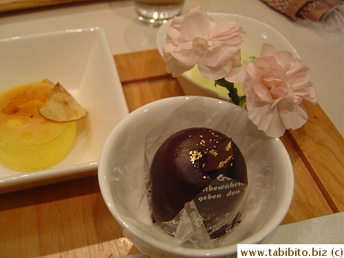 Chocolate mousse in chocolate shell