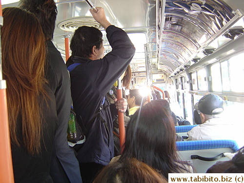 The bus was so packed that locals at other stops along the route couldn't get on the bus