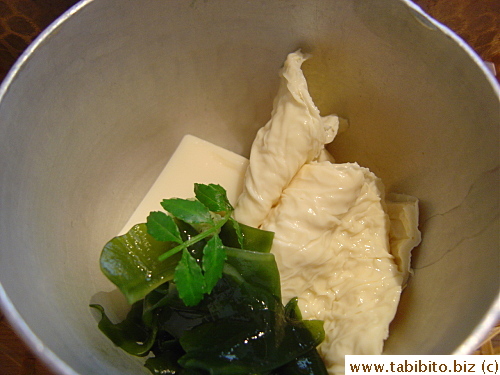 and fresh tofu skin, tofu and seaweed