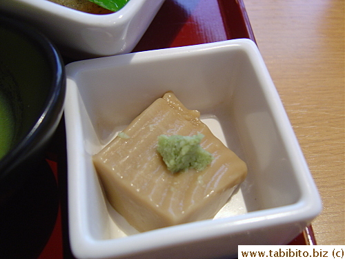 black sesame tofu (very creamy yet slightly chewy)