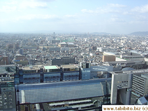 You can see pretty far without the telescope such as Kyoto Station