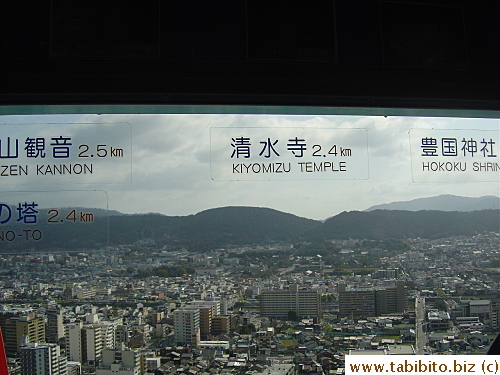 There're names of landmarks on the windows so people will know which direction to look
