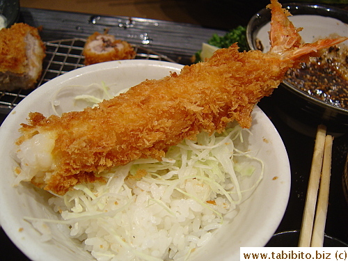 The prawn was really huge (I already took a bite)