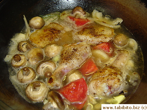 Followed by stock, tomatoes and seasonings