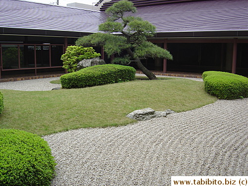 A large Japanese garden inside the crematorium complex