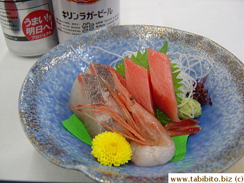 A dish of cold sashimi was brought out after we started