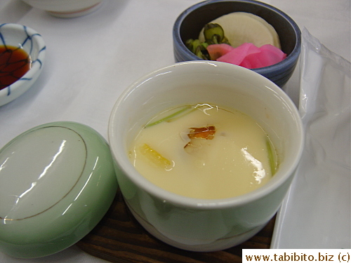 Followed by steamed savory egg