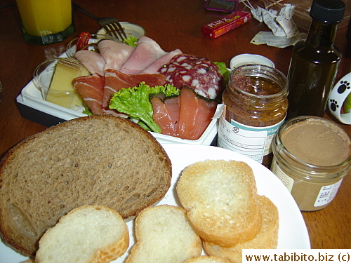 Dinner.  The porcini paste is delicious on toasted baguette