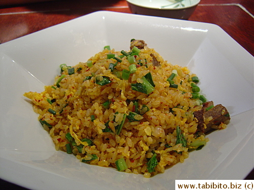 Spicy beef fried rice 1000Yen/US$10