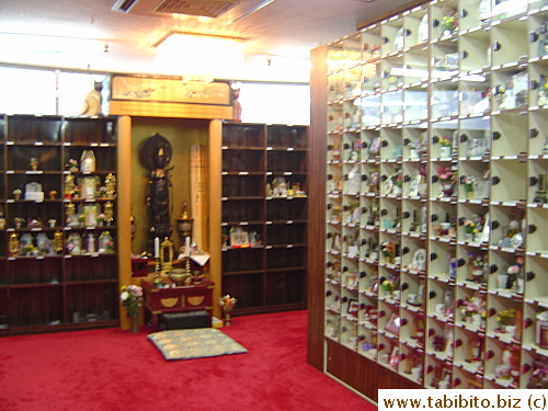 Shelves and individual shrines on the second floor