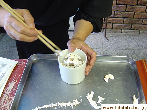 and he placed the bones carefully in their anatomically correct order