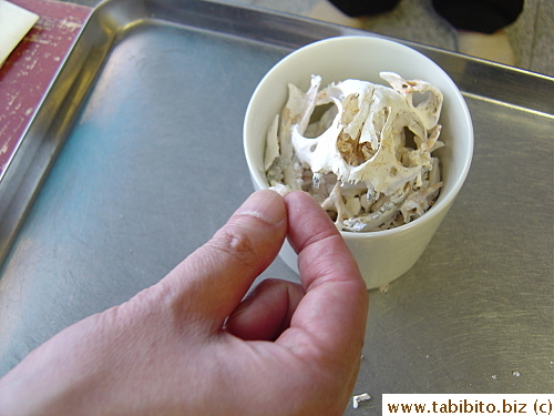 We were then asked to put in the tail bones by hand