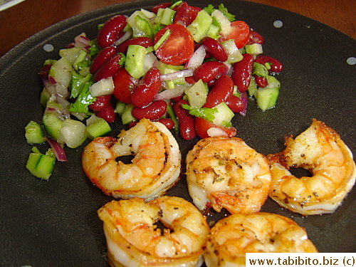 I served it with seared Cajun shrimps