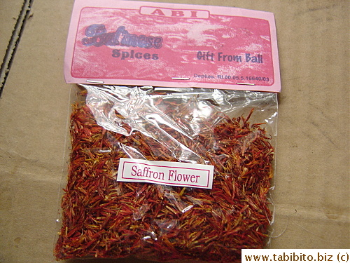 She also brought me a bag of saffron that she got from someone, I love it