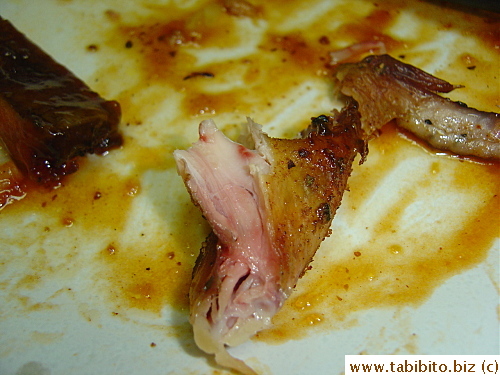 The chicken was overdone and over-smoked