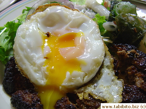 The egg was the only good thing to eat on the plate