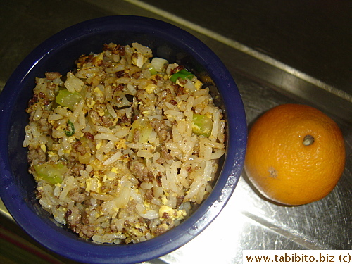 Beef fried rice, mandarin
