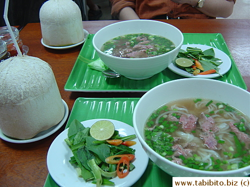 We ordered Beef noodles 49000 VND/US$2.6 and fresh coconut juice 35000 VND/US$1.8