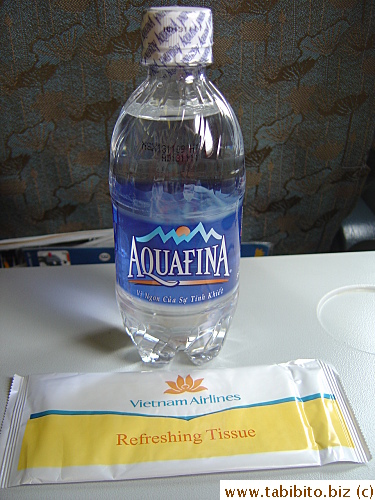 Vietnam Airlines, Ho Chi Minh to Nha Trang: bottled water and towelette
