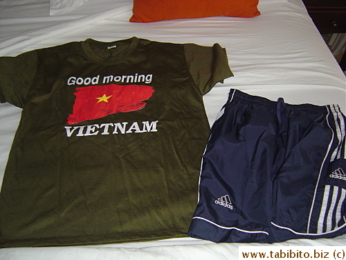 T-shirt and short for KL from Dam Market 70000VND/US$3.8