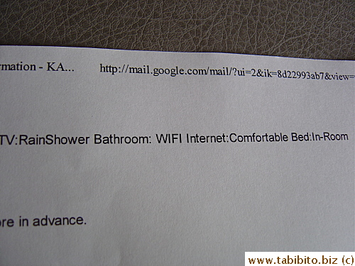 The printout from Hyatt's confirmation email gives you the impression that Wi-Fi is free