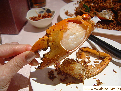 Though the crab was small-sized, the claw was pretty big