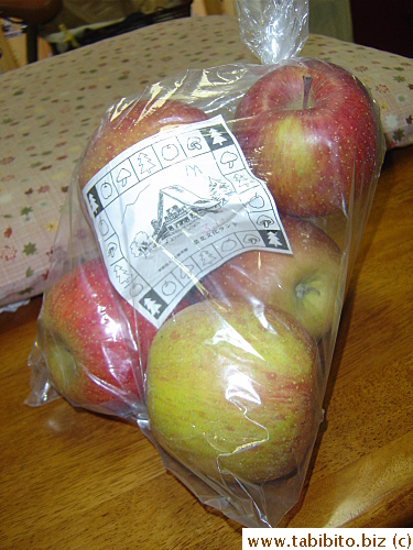 Bag of Fuji apples from next door