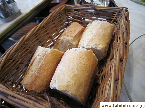Bread that came with the meal was cold and not very crispy