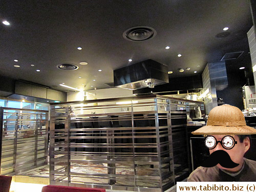 Counter seats on a raised platform