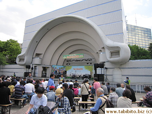 The stage for some performance in the afternoon