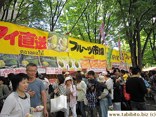 Fruit stalls (some fruits were frozen though)