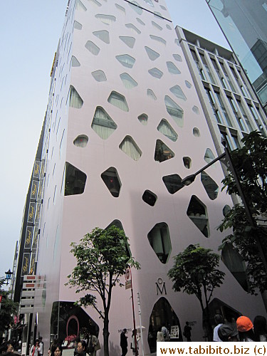Mikimoto has interesting windows. The 3/F Cafe serves elegant desserts with remarkable service