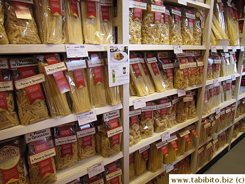 All sorts of pasta from Italy
