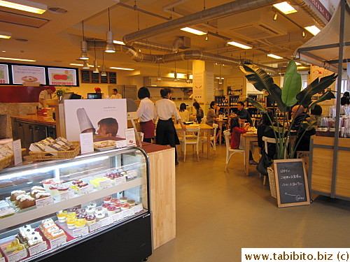 Cake counter and eatery inside the market