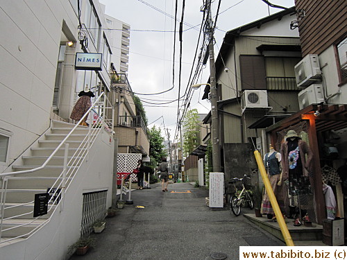 Most shops on this side street have a French name