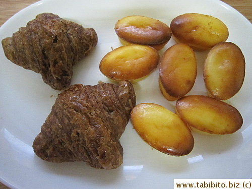 Bought chocolate croissants and cheesecakes