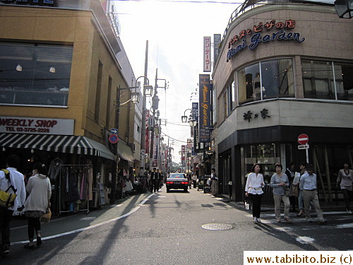 To get to S'eveille, walk down this street from across the Main Exit of Jiyugaoka Station