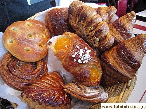 Each person can pick two items from the pastry basket