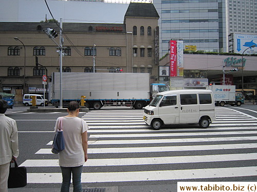 Right outside Takanawa Exit (south exit) is this crossing