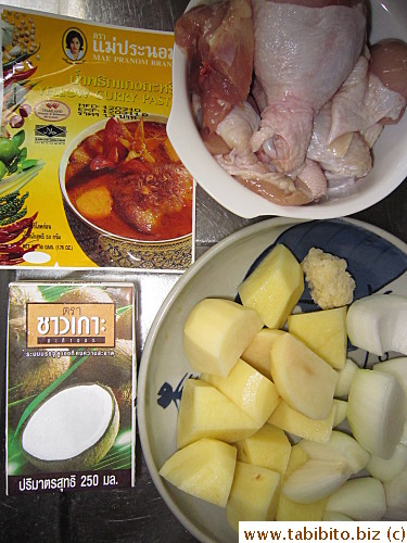 Ingredients for curry chicken