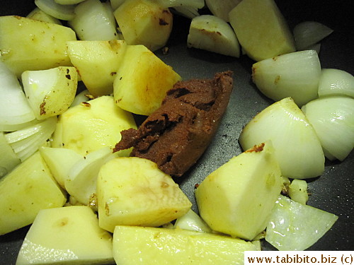 Curry paste added