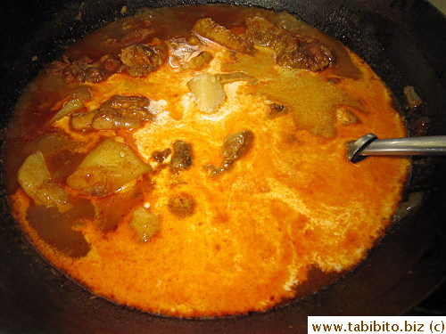 Coconut cream added before serving
