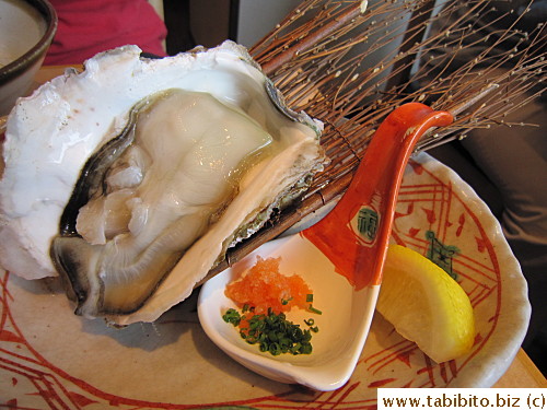 KL ordered a big local oyster which he said tasted very good 525Yen/$6