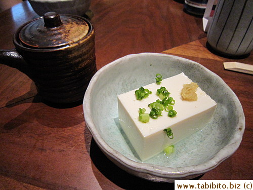 Our sets started with chilled tofu