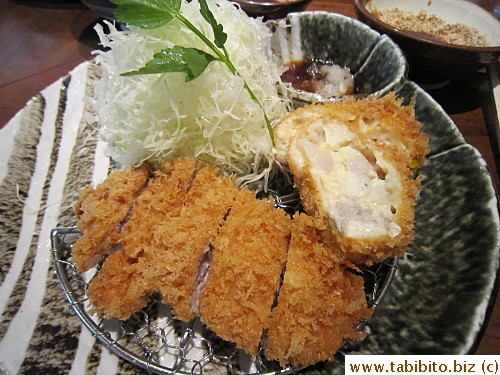 My set: tenderloin katsu and tofu croquette