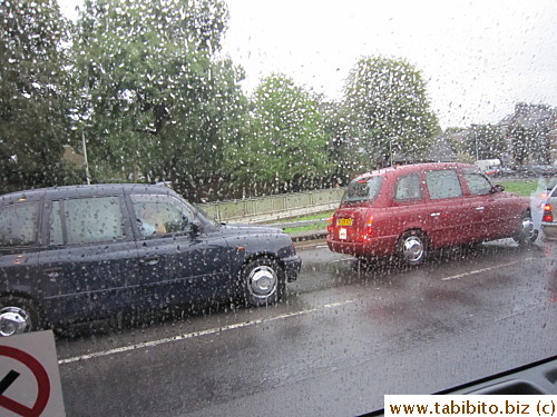 On the way to the hotel (it was drizzling)