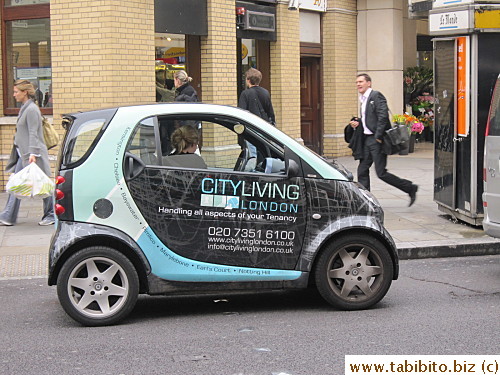 Smart cars are quite common in London